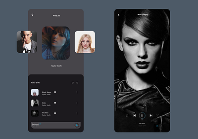 Music player design typography ui ux