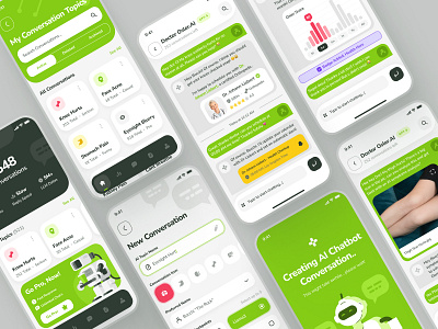 osler UI Kit: AI Telehealth App | AI Assistant Chatbot UIUX ai chatbot ai chatbot app app chat ui clean doctor doctor app doctor booking green healthcare app minimal mobile app telehealth telehealth ai telehealth app telehealth ui telemedicine ui ui kit virtual consultation