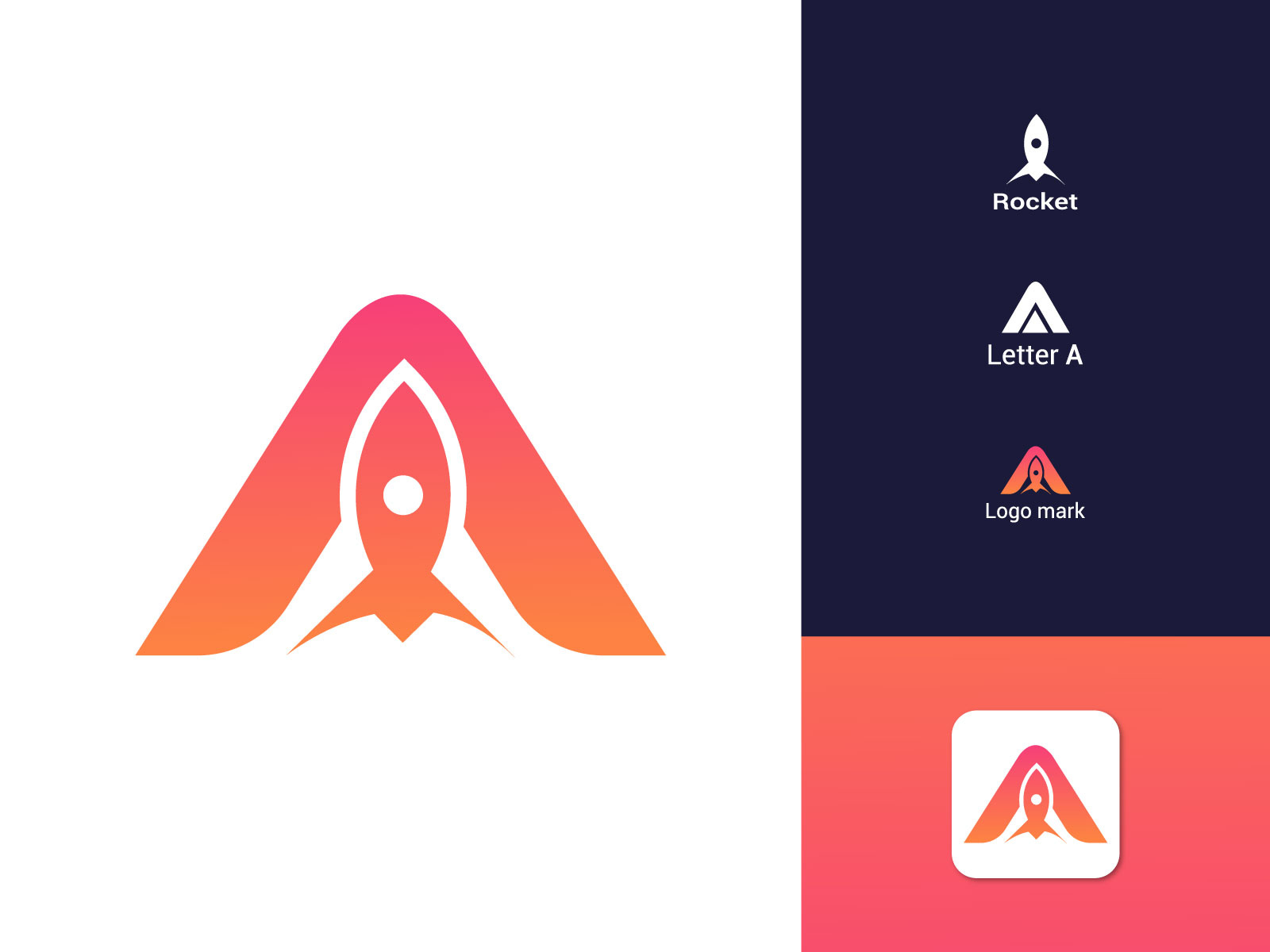 A and Rocket Modern logo design by Md Rajib Hossain on Dribbble