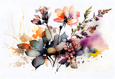 Watercolor flowers design flowers graphic design illustration vector watercolor