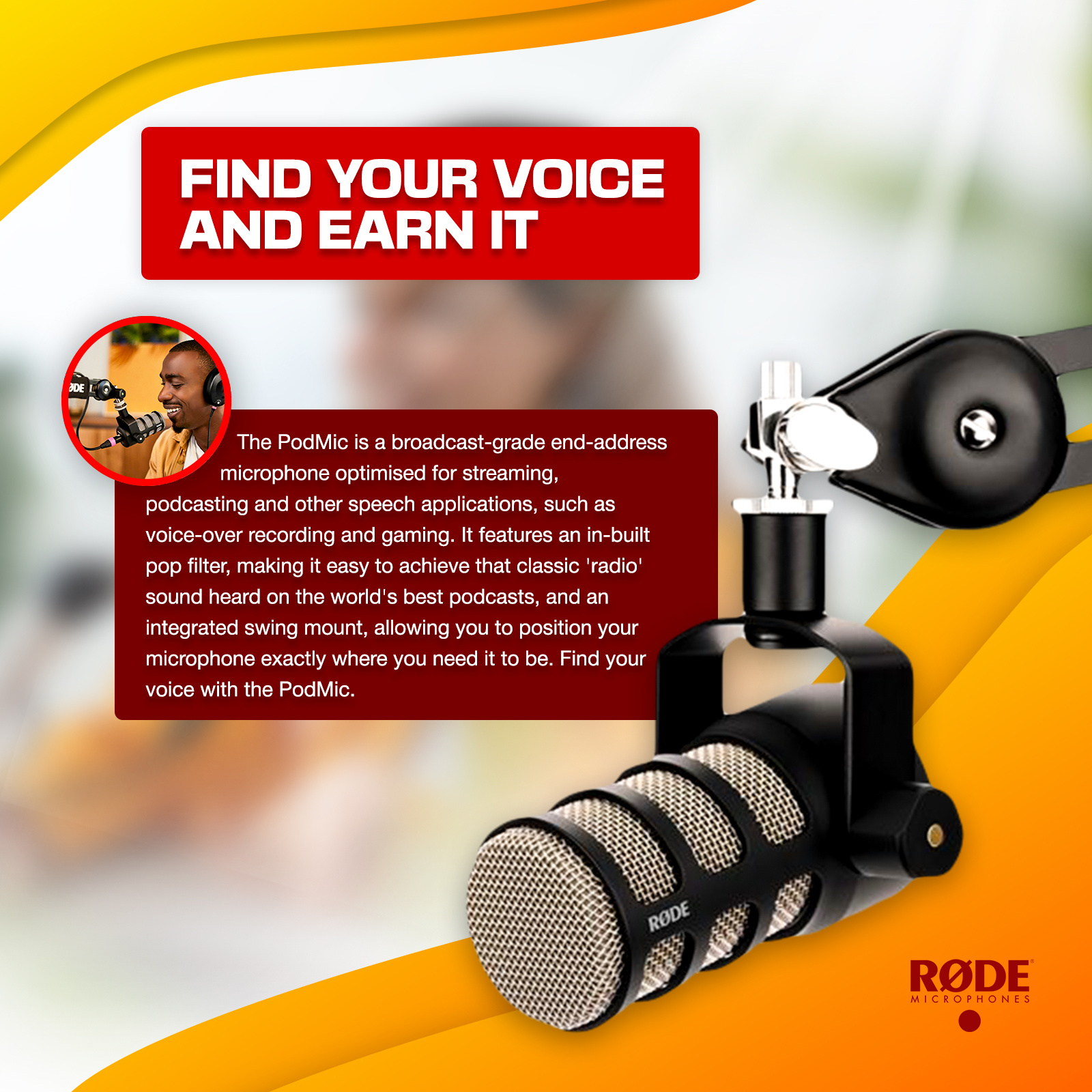Rode Pod Mic Amazon / Product Listing Images Design by
