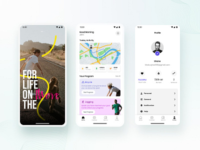 Fitness Tracking App 3d animation app branding dashboard design graphic design icon illustration logo minimal motion graphics typography ui ux vector visuals web webapp website