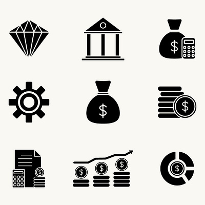 finance icon silhouette design finance graphic graphic design icon illustration vector