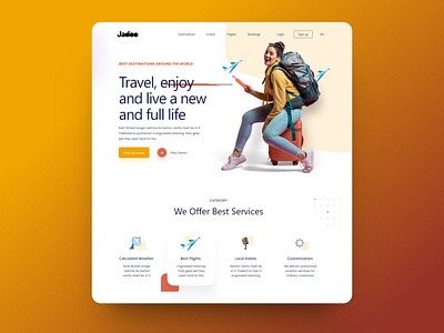 Jadoo Travelers : A Traveling Service Web Plateform landing page ui ui ux ux web design