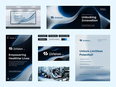 1Vision Technology - Logo Design , Brand identity 1vision 1vision bentogrid abstract ads aesthetic app bento design identity illustration it minimal tech tech design technology typography visual web website