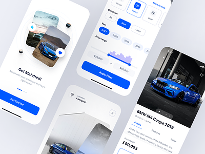 DealerBids Car Matcher App app blue mobil app ui blue mobile app branding car app car marketplace app car marketplace ui car mobile app car ui dark blue ui logo mobile app mobile app ui design ui ui ux