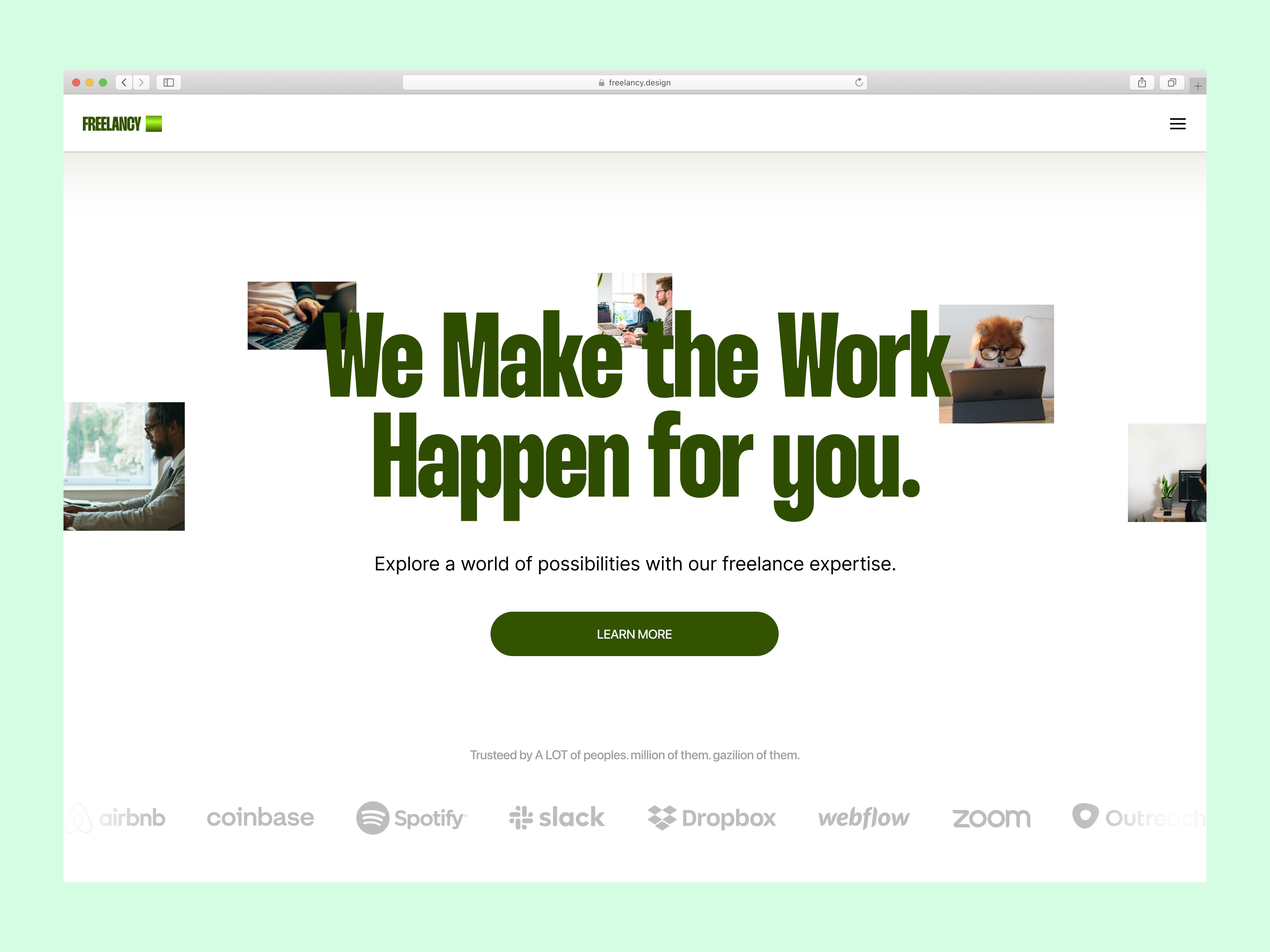 Freelancy - Hero Section branding design fiveer freelance hero page hero section landing page minimalism minimalist ui upwork ux website work