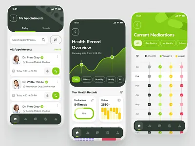 osler UI Kit: AI Telehealth & Telemedicine App | EHR Doctor Meds clean doctor doctor app doctor appointment doctor booking ehr electronic health record green healthcare healthcare ai medical app medication app minimal mobile mobile app soft telehealth app ui ui kit virtual consultation