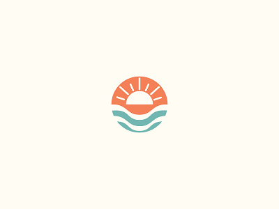 Sunset logo beach brand branding mark modern ocean orange sea summer sun sunrise sunset sunshine symbol tropical water wave