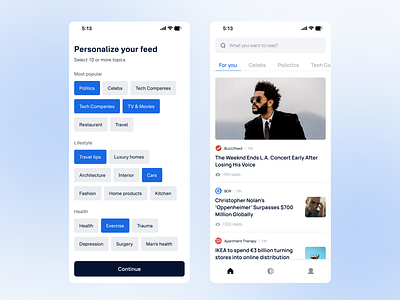 Article Mobile App - UI Concept app application articleapp define figma homescreen mobileapp productdesign typography ui uidesign uxui