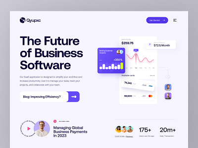 Saas Landing Page - Qyupxc crm header ui landing page marketing site mobile platform research saas saas design saas header saas landing page saas product saas ui saas website web design