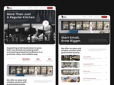 Ghost Kitchen - Culinary Company Website Page company culinary design landing page services ui website