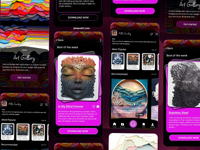 Art Gallery Mobile App Design UI DESIGN appdesign artwork behance dailyui design dribbble figma graphic design illustration mobileapp software ui uidesign uitips uiux