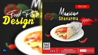 Food Poster Design banner design branding design food design food poster illustration poster poster design ui vector
