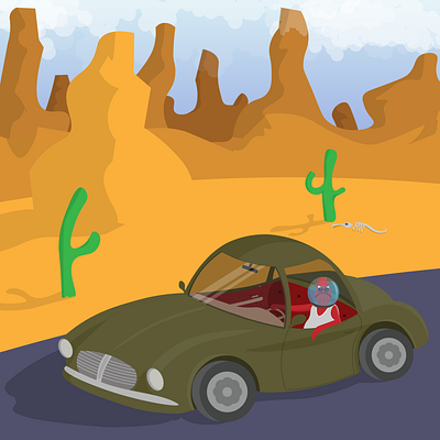 The WheelFish animation cartoon illustration vector