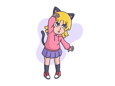 Cute Cat Girl cartoon cat girl character cute girl icon illustration mascot