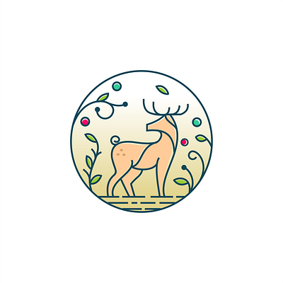 DEER FOREST branding deer design graphic design illustration wild