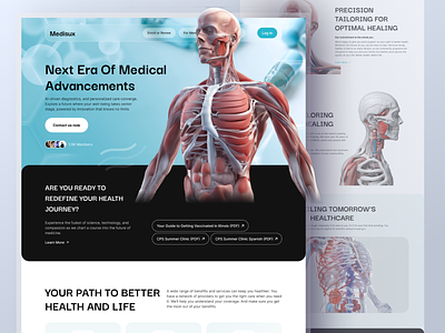 AI Medical Website Landing Page 3d ai body clinic doctor health app health care healthcare hospital landing page medical medical website medicine ui design web web design website website design