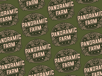 Panoramic Farm - Badges apparel badges branding clothing design farm flower gardening geometric illustration landscape line lineart logo merch merchadise minimal monoline sticker t shirt