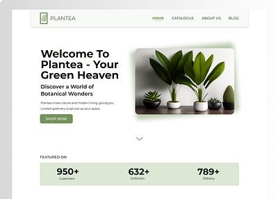 Landing Page - Plant Shop - PLANTEA branding graphic design landing leaves page plant shop ui website