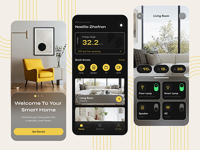 Smarta - Home IOT App Mobile UI Design responsivedesign