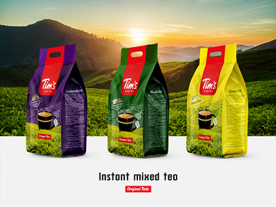 Tim's Mixed Tea illustration tea instant tea packaging mixed tea packaging packaging packaging design