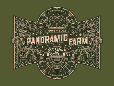 Panoramic Farm - Merchandise anniversary branding clothing design farm flower geometric graphic design illustration landscape line lineart logo minimal monoline panoramic t shirt