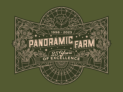 Panoramic Farm - Merchandise anniversary branding clothing design farm flower geometric graphic design illustration landscape line lineart logo minimal monoline panoramic t shirt