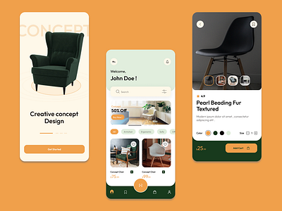 Furniture App furniture app mobbil app ui ux