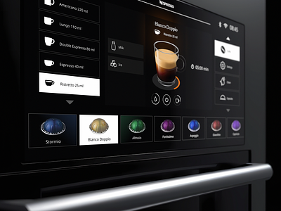 Smart Nespresso Concept c4d coffee coffee aplication coffee shop dark mode dashboard drink nespresso render shopping smart house smart kitchen ui