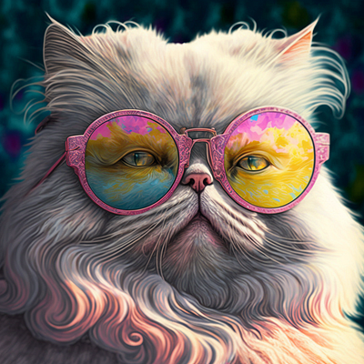 Pink Spectacles on a Persian Cat individuality.