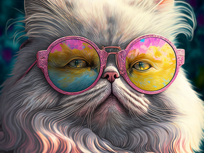 Pink Spectacles on a Persian Cat individuality.