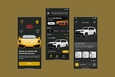 Car Rental Mobile App animation automobile car car app car culture car rental design mobile mobile app u ui