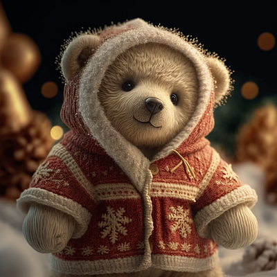Teddy Bear Wearing a Santa Claus Costume cuddly.
