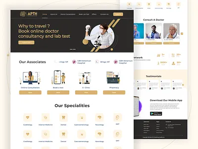 APTH - Healthcare Website creative design doctor healthcare hospital landing page minimal online doctors ui designs uidesign ux uxdesign webdesign website webui