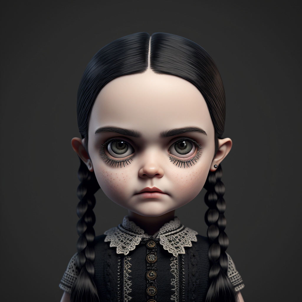 Wednesday Addams Bobblehead Doll by Steve Charles on Dribbble