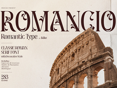 Romancio - Romantic Font classic decorative floral font france headline heritage imvitation movie poster romance romantic rome travel typeface vintage wedding