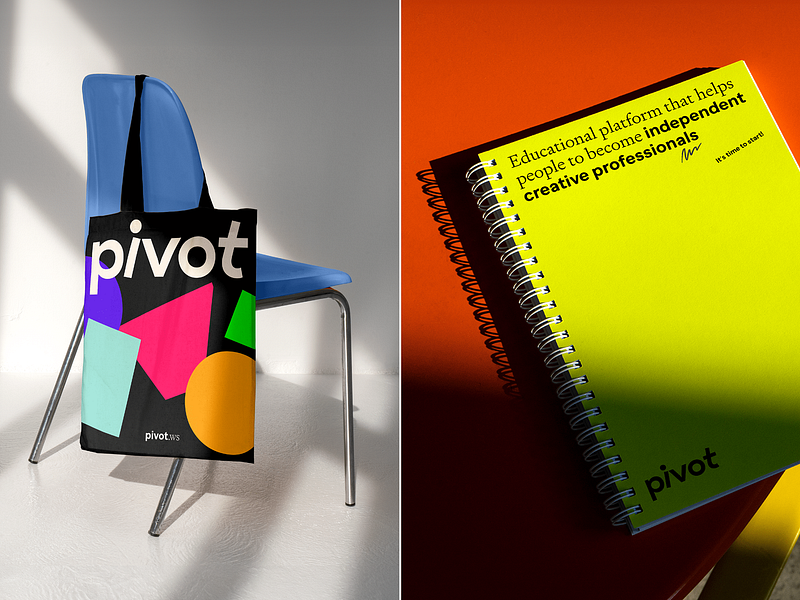 Pivot: Communication art brand branding color communication design digital education flat graphic design identity illustration logo poster typeface vi vibrant visual web