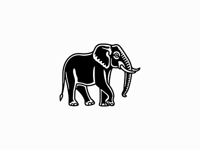Elephant Logo animal branding design elephant emblem icon identity illustration logo mark mascot monochrome nature negative space sports symbol unique vector wildlife zoo