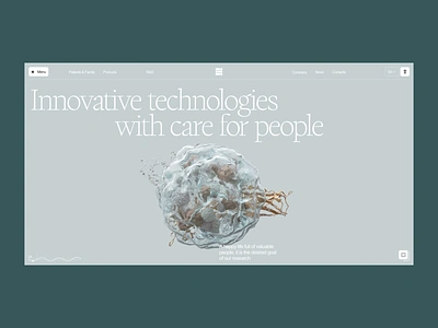 Designed Cells / main page biotech clean cure design health medical medicine site stem cells ui ux web