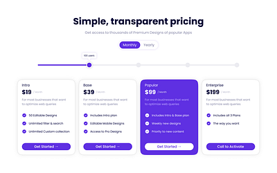 Pricing Page design landing page pricing ui uiux web design