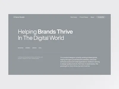 About Portfolio 2023 about us page agency website design designer portfolio graphic design grey hero page landing page design navigation portfolio typography ui unique layout web website