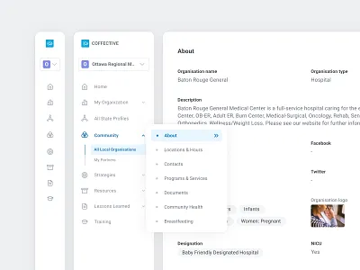 Navigation Panel | Collaboration Platform b2b cards collapsible design left navigation navigation product design ui ui design