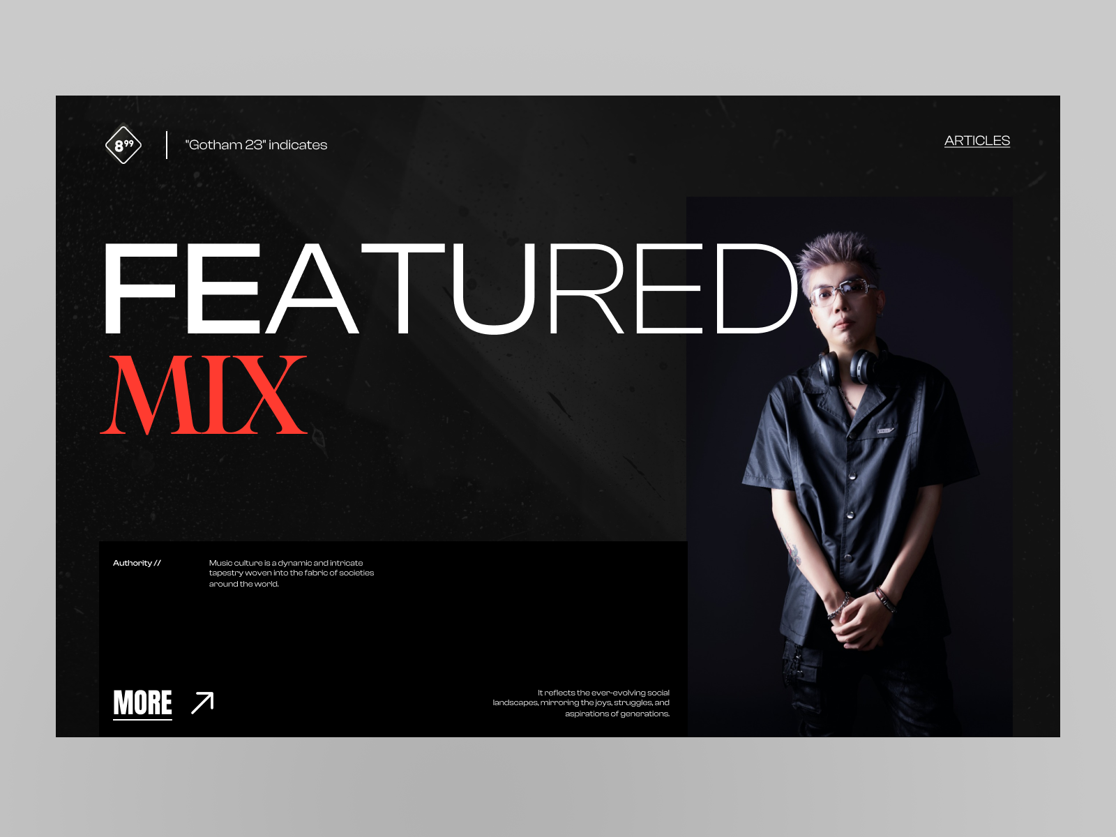 Music Culture Heros design dj music remix streetwear ui design uidaily uidesign