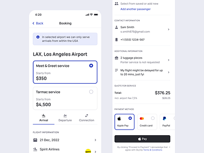 Airport Meet & Greet Mobile App airport application booking branding design flat inspiration ios luxury meetgreet mobile payment services sign in travel trip ui ux