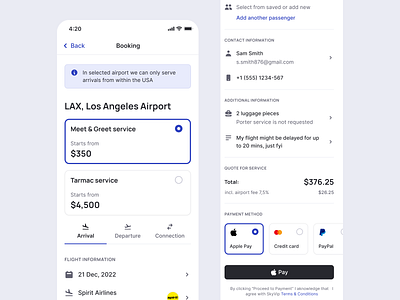 Airport Meet & Greet Mobile App airport application booking branding design flat inspiration ios luxury meetgreet mobile payment services sign in travel trip ui ux