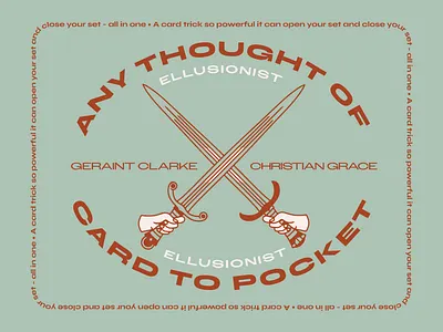 Magic Effect Packaging branding crossed swords dualing graphic design green hands illustration line art logo magic packaging playing cards pocket print design swords typography weapons