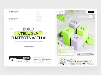 AI SaaS Website Design ai ai startup ai system builder chatbot cms customer service gpt landing page language model minimal saas saas product saas website startup ui ux web web3 webdesign website design