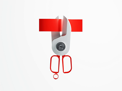 The Red Tape 3d 3d animation animated animation blender blender3d cut illustration scissors tape tool tools