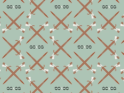 Packaging Inside Pattern branding crossed swords design dualing graphic design illustration logo magic monogram packaging pattern print design repeating retro swords tiling typography versus